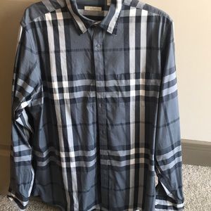 Burberry Long Sleeve Check Stretch Cotton Shirt